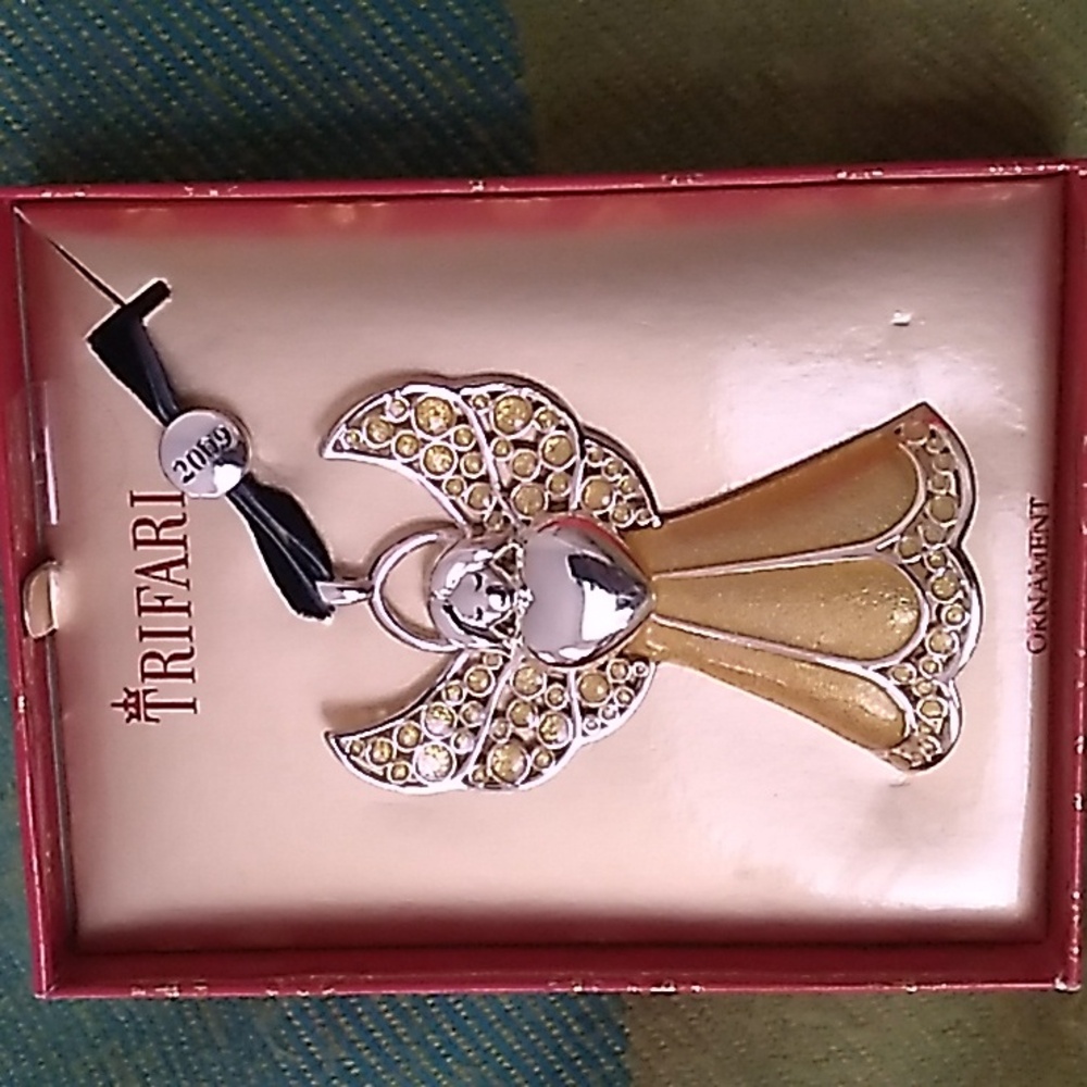 Trifari Christmas Angel Enameled Ornament 2009